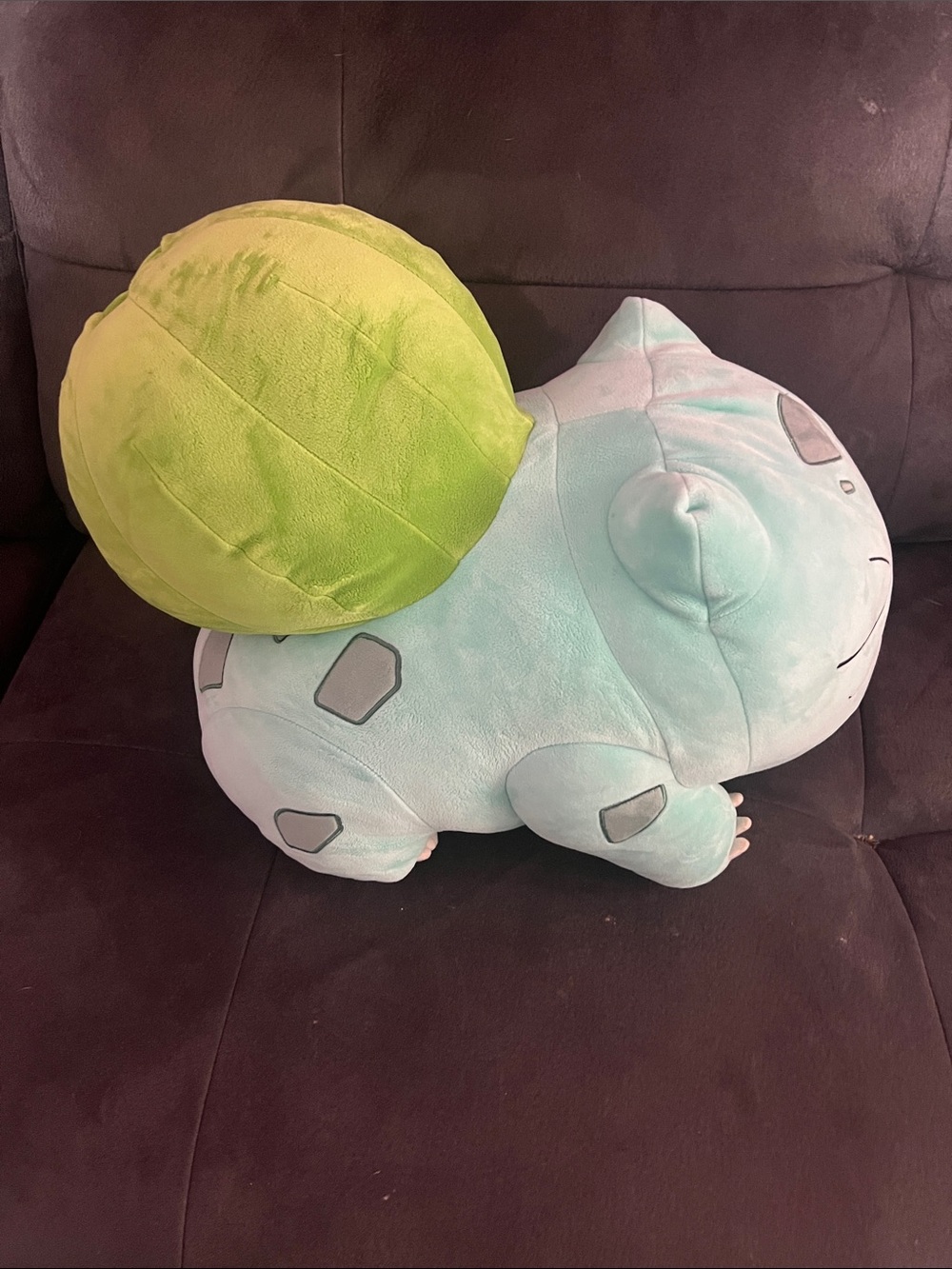 Pokemon Mint Green and Lime Plush Bulbasaur Decorative Pillow
